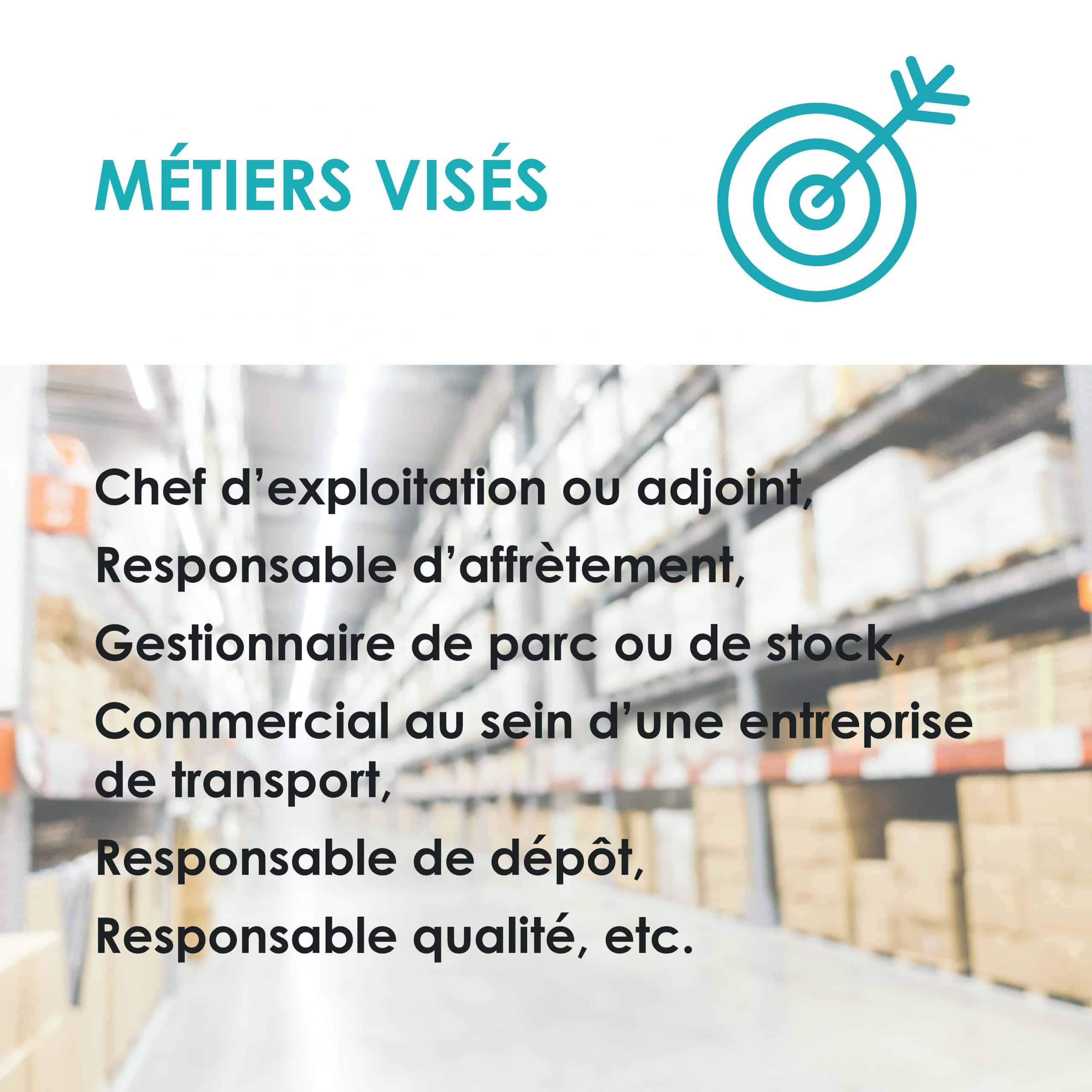 métiers visés